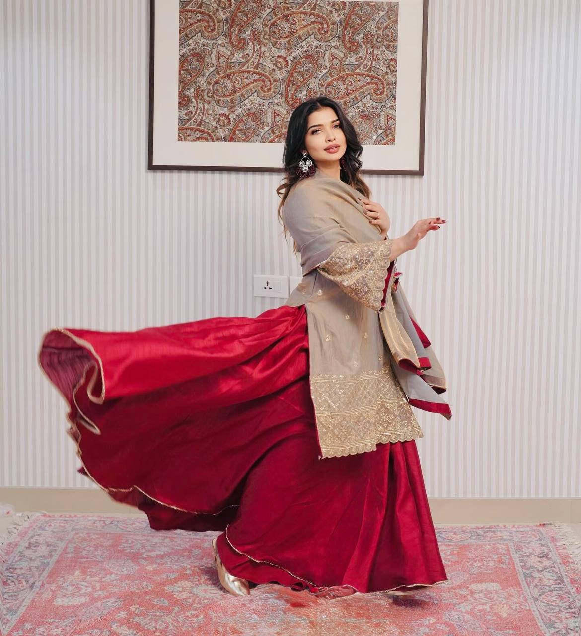 Beige Color Embroidery Work Lehenga Choli