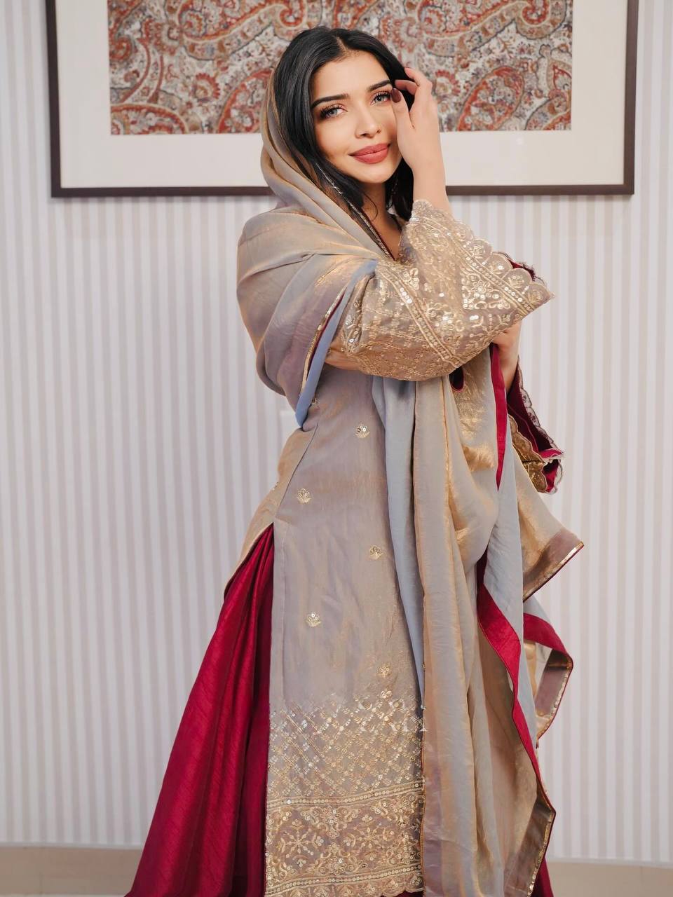 Beige Color Embroidery Work Lehenga Choli