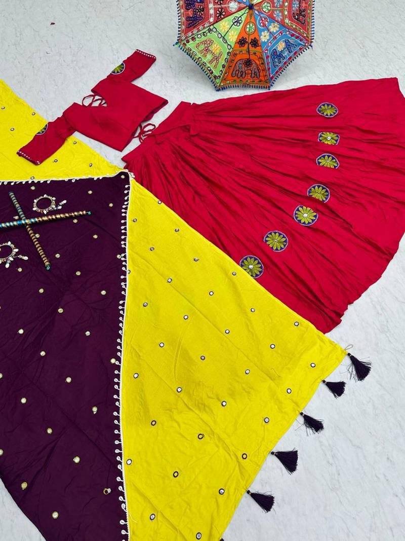 Thread Work Pink Color Navratri Special Lehenga Choli