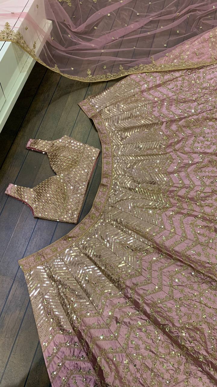 Pink Color Heavy Work Bridal Wear Designer Lehenga Choli