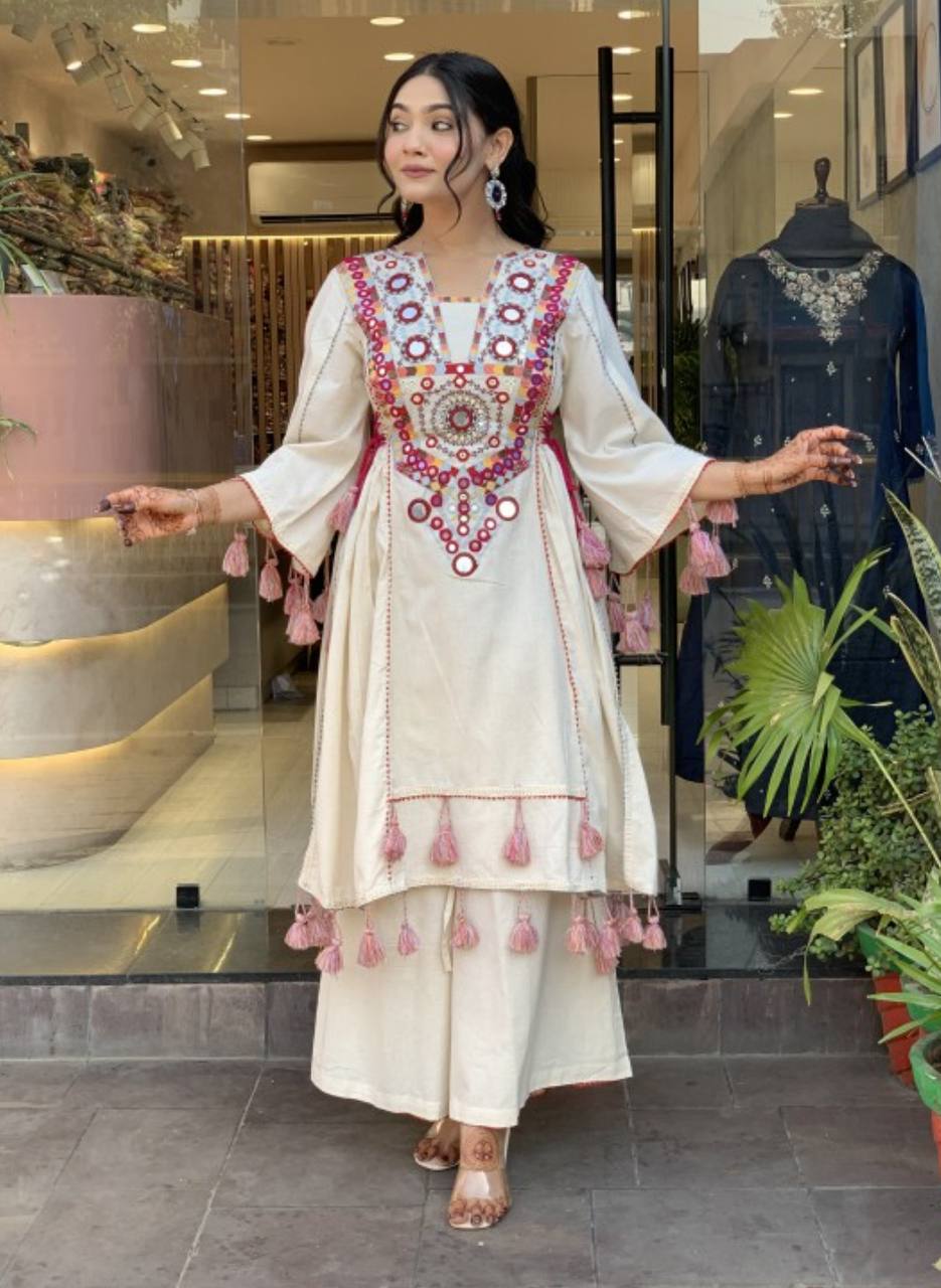 Rakhi Special White Color Sequence Work Palazzo Set