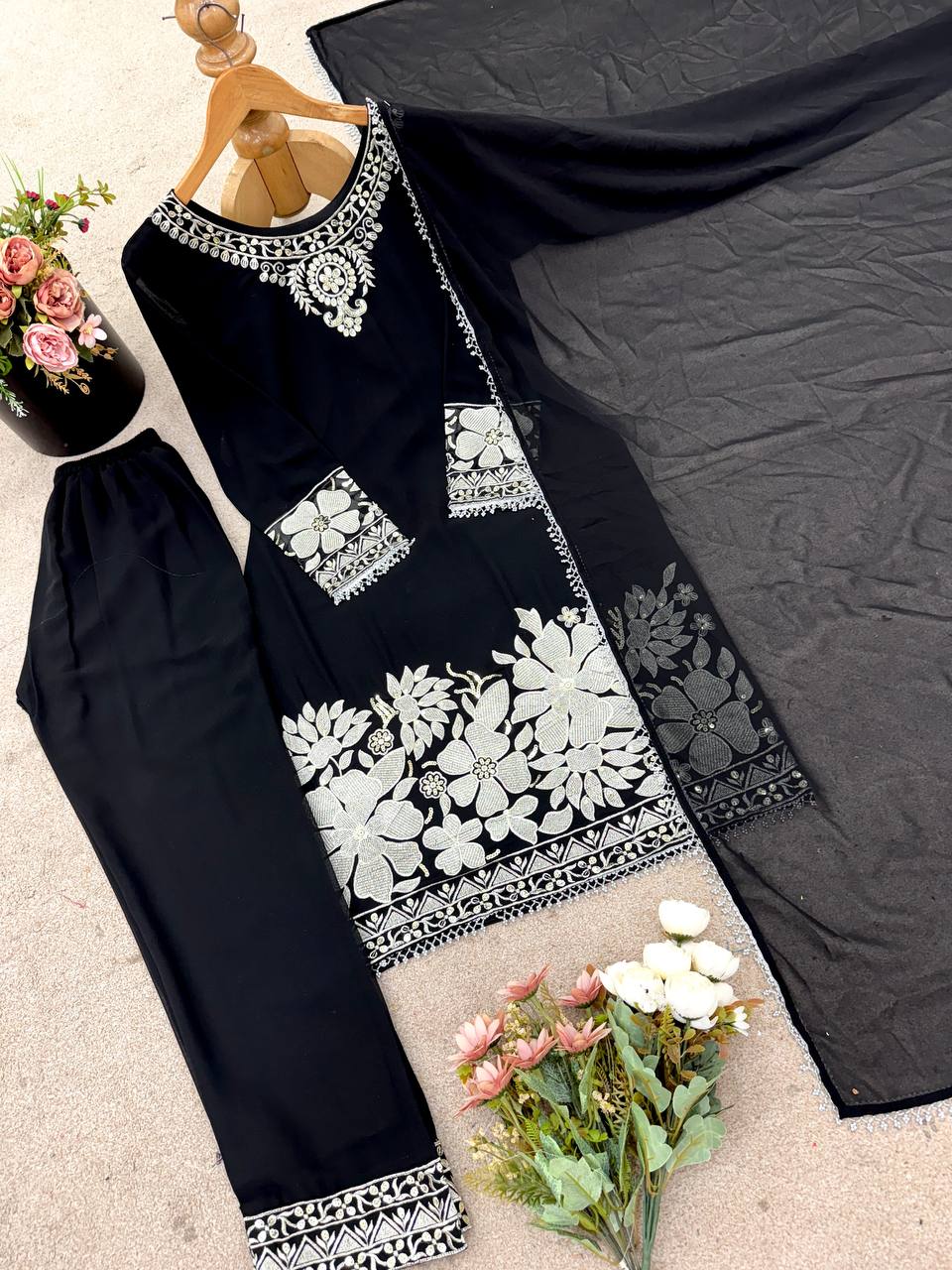 Black Color Fully Stitched Sequence Work Salwar Suit