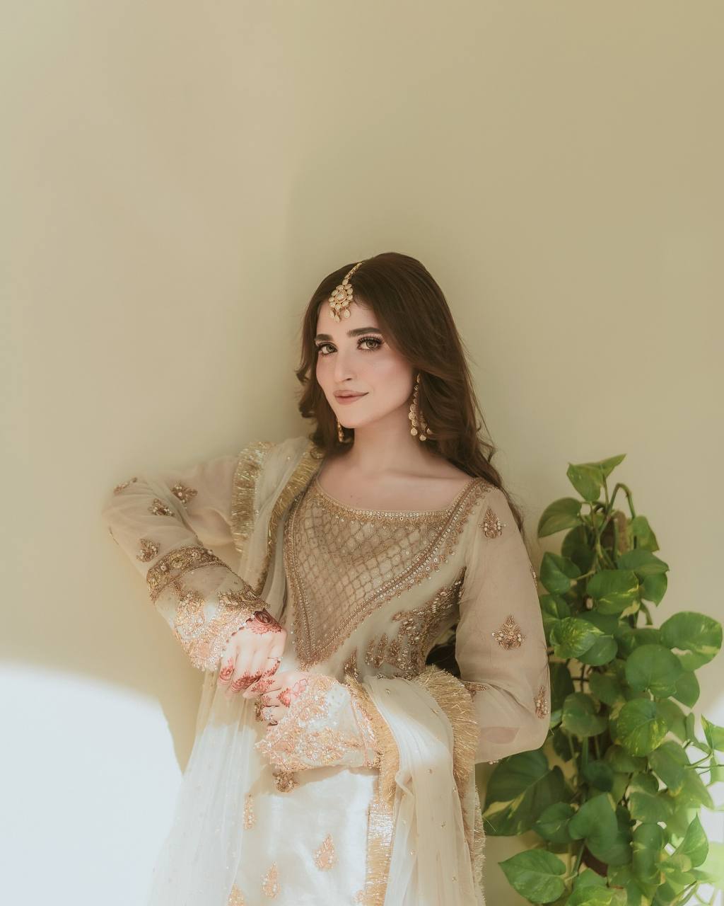 Embroidered White Color Innovative Sharara Suit
