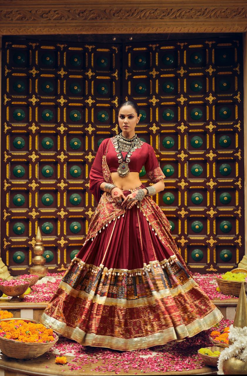 Awesome Teal Blue Rayon With Foil Print Lehenga Choli