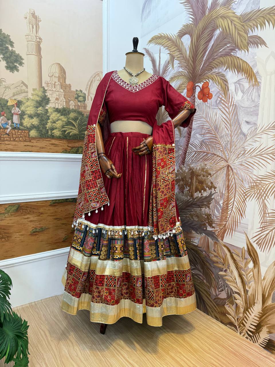 Awesome Teal Blue Rayon With Foil Print Lehenga Choli