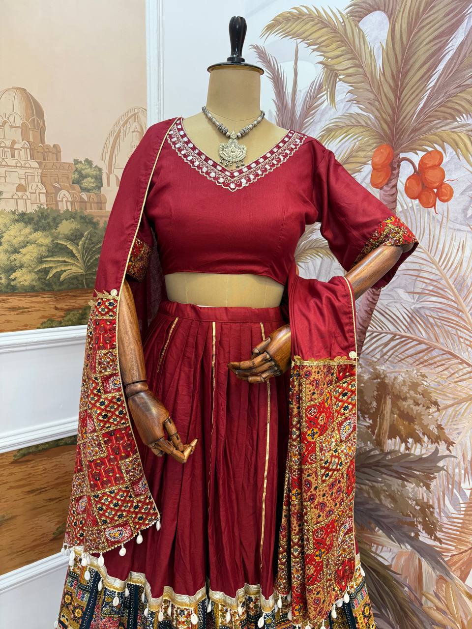 Awesome Teal Blue Rayon With Foil Print Lehenga Choli
