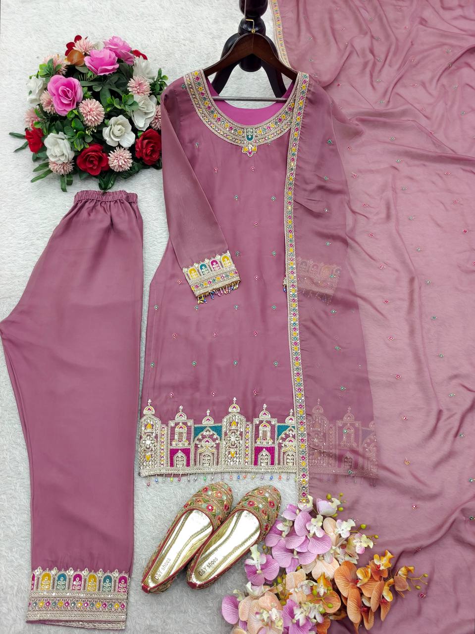 Ravishing Pink Organza Work Salwar Suit