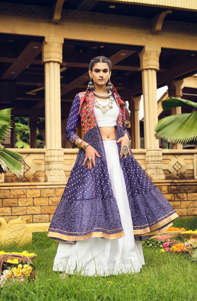 Amazing Pink Cotton Embroidery Shrug With Lehenga Choli