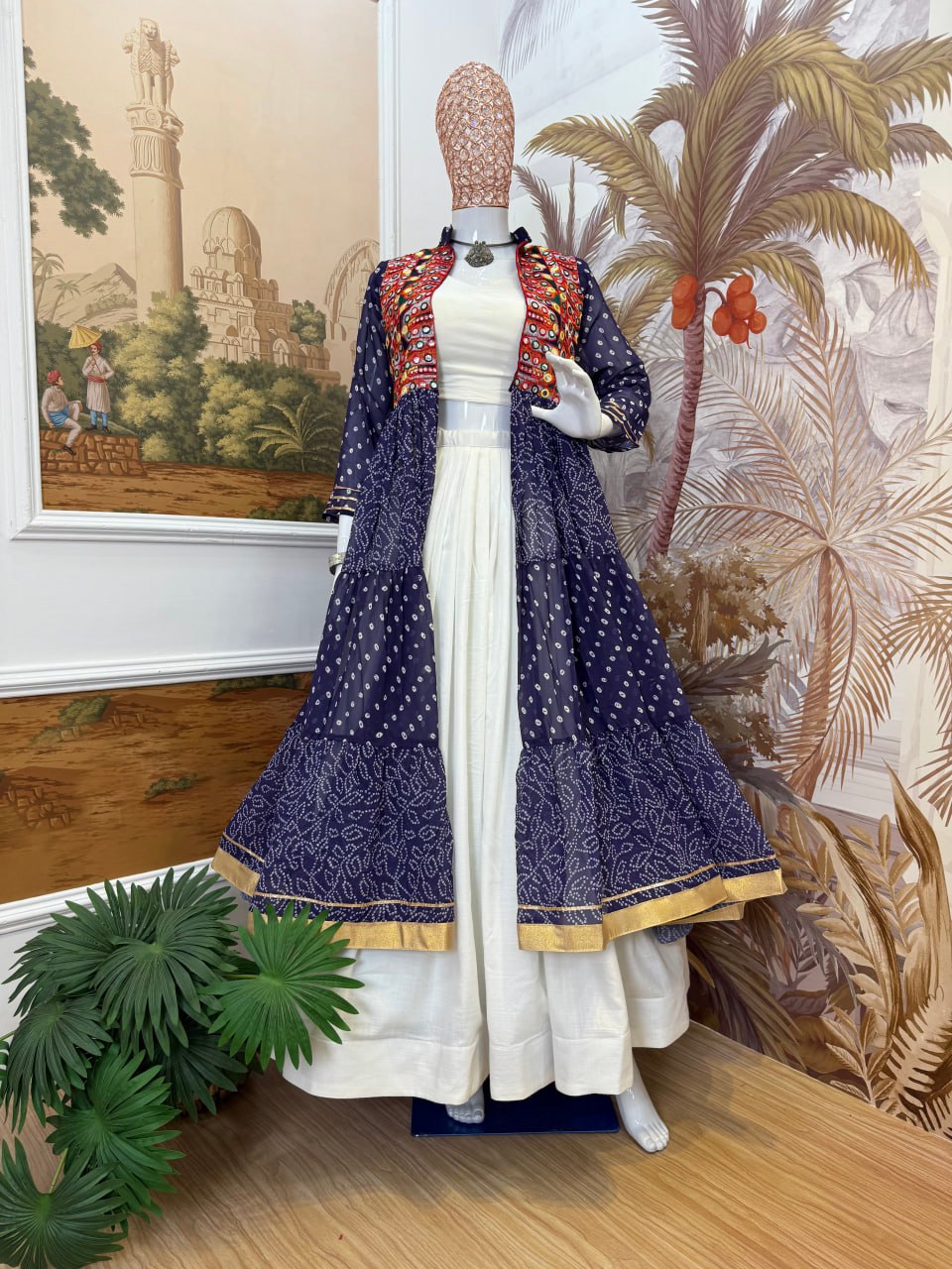Amazing Pink Cotton Embroidery Shrug With Lehenga Choli