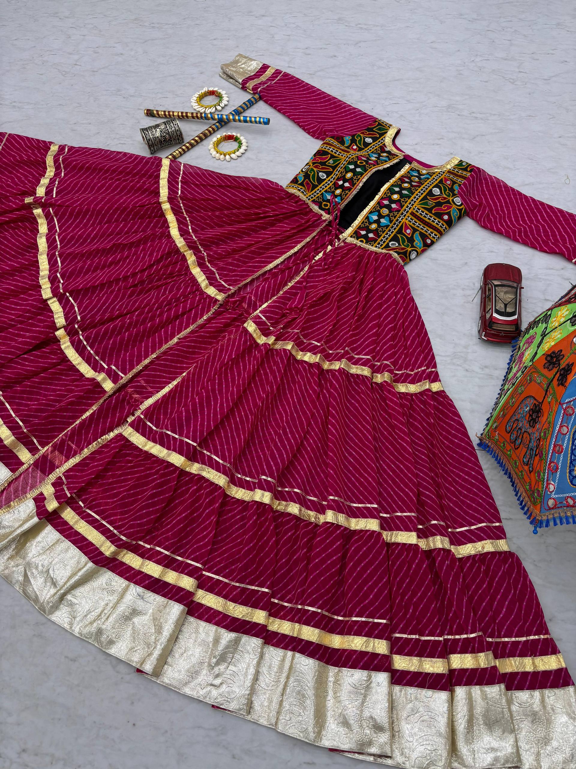 Ravishing Pink Georgette Gamathi Work Gown