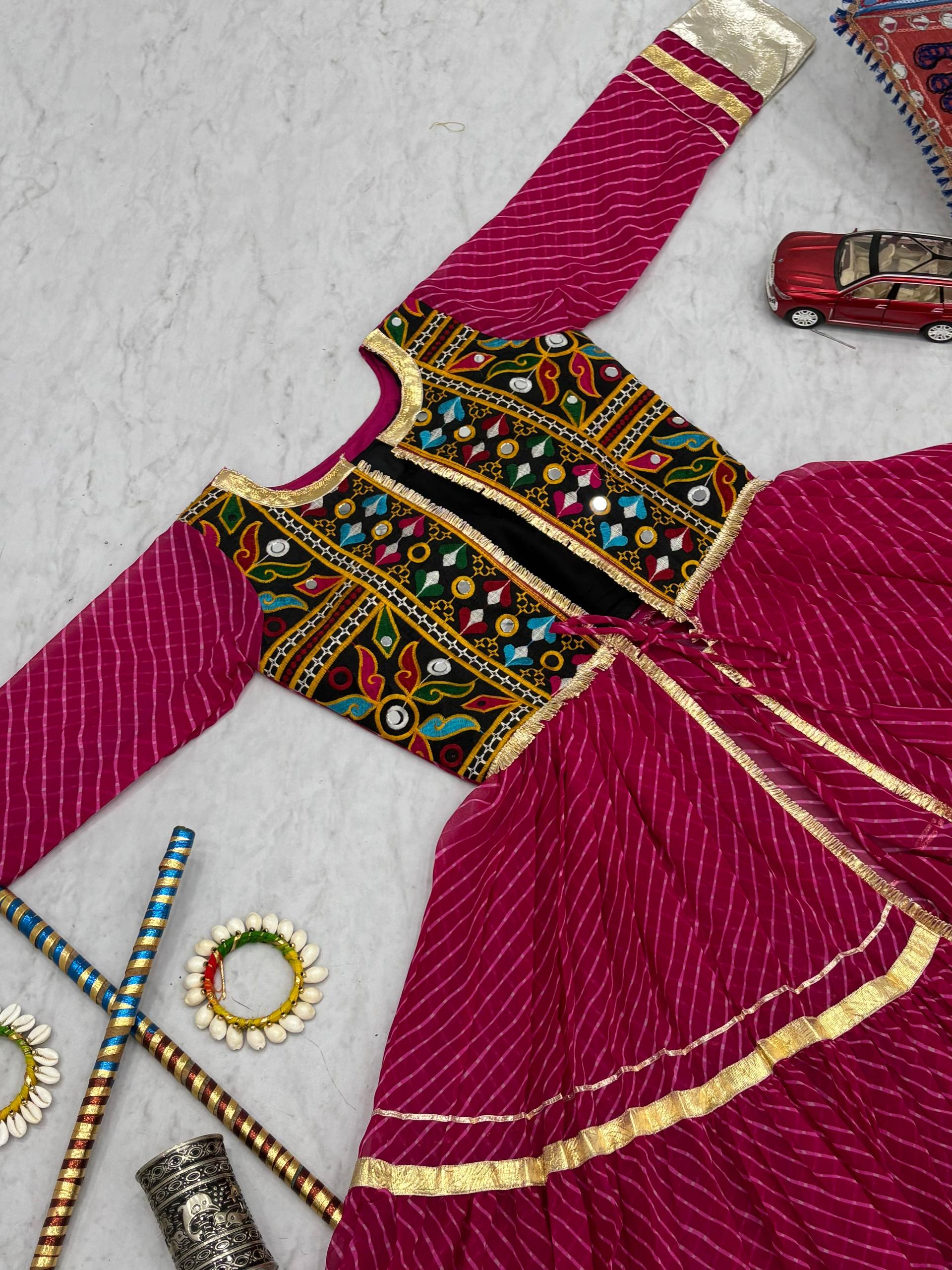 Ravishing Pink Georgette Gamathi Work Gown