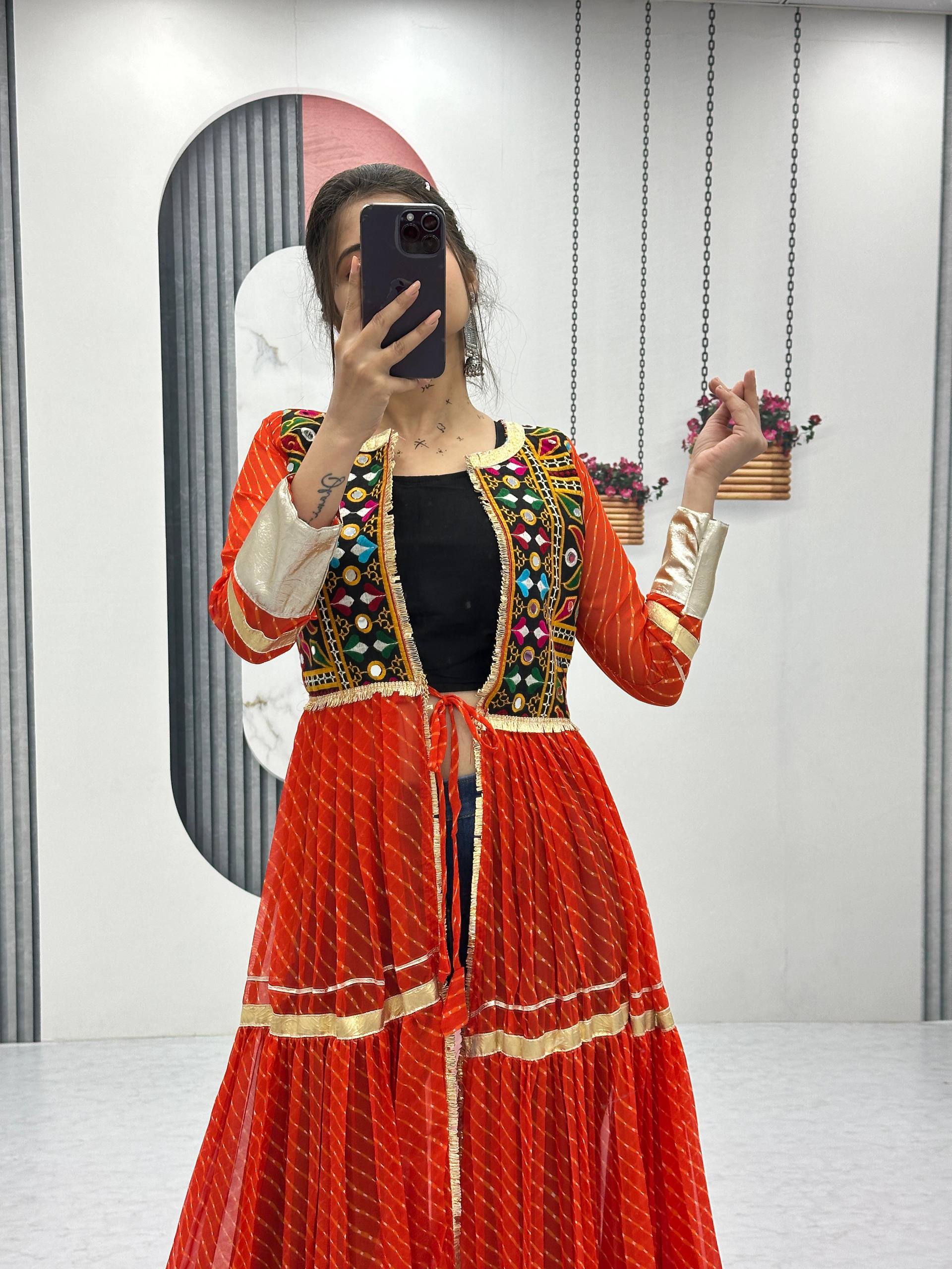 Ravishing Pink Georgette Gamathi Work Gown