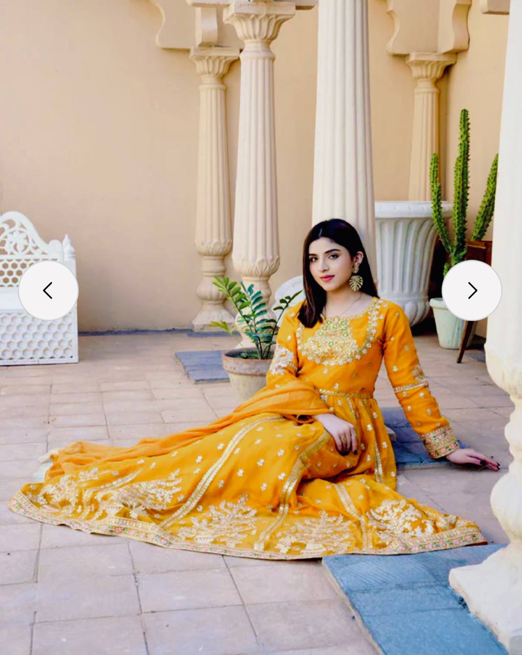 Awesome Yellow Georgette Sequence Work Designer Gown