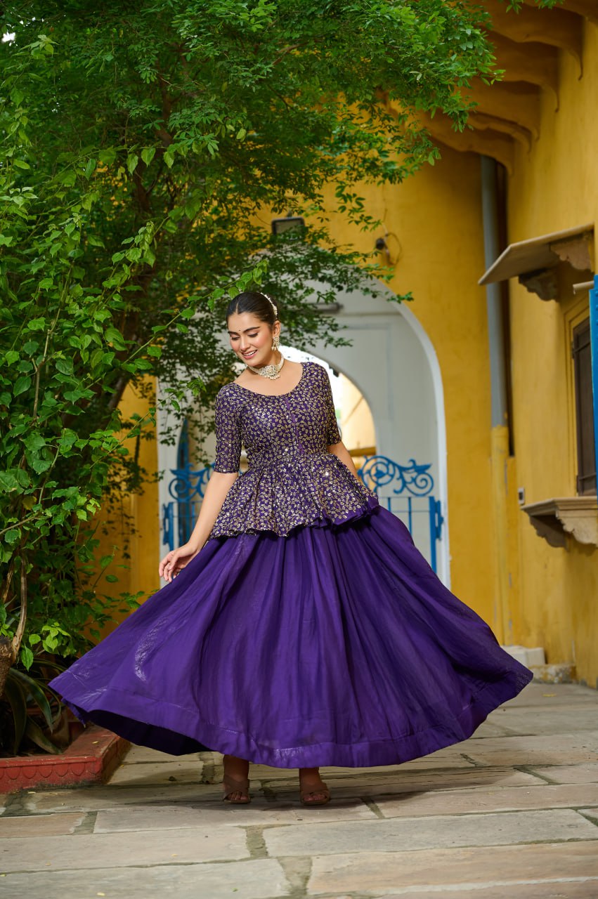 Gorgeous Orange Fendy Embroidered Lehenga