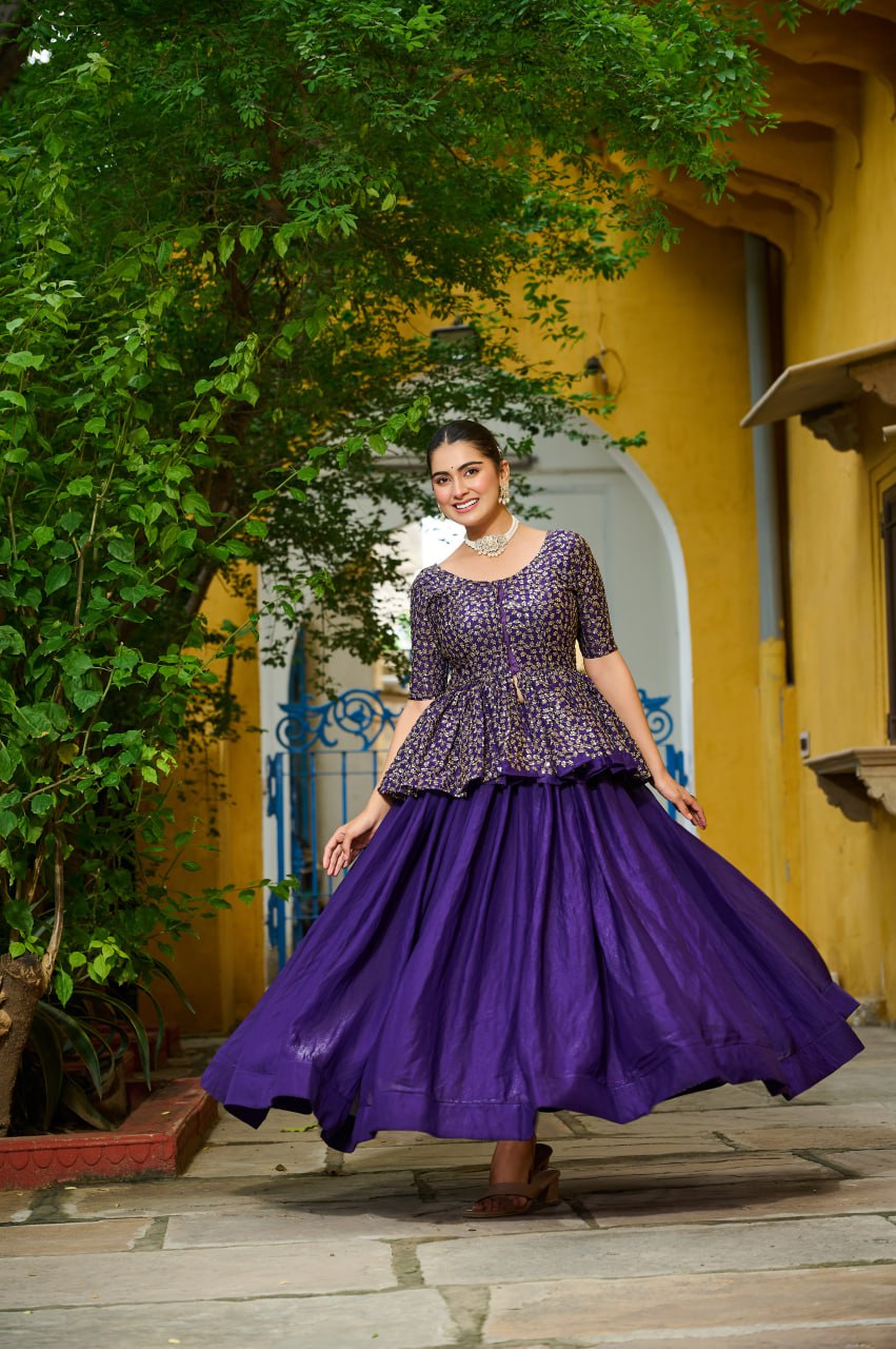 Gorgeous Orange Fendy Embroidered Lehenga