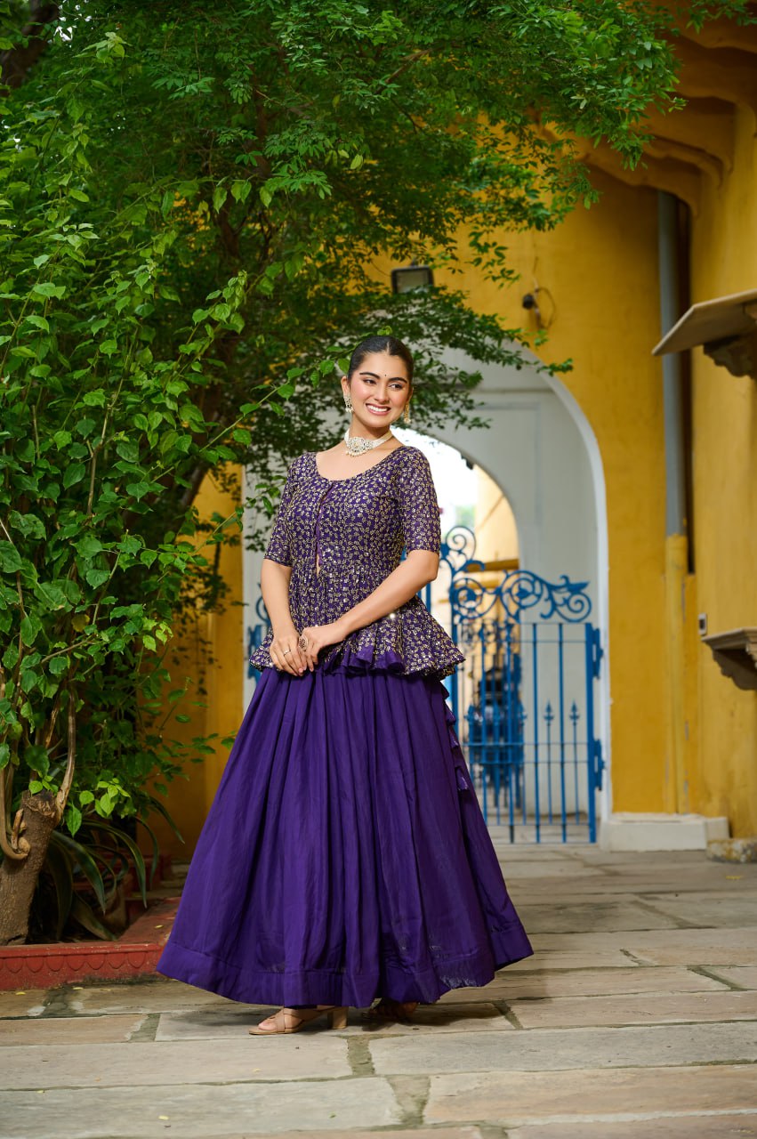 Gorgeous Orange Fendy Embroidered Lehenga