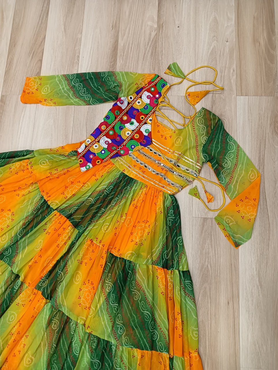 Glorious Purple Georgette Kutchi Work Gown