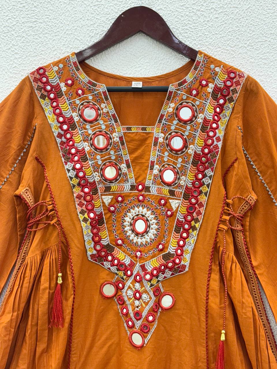 Wonderful Orange Embroidery Work Co-ord Set