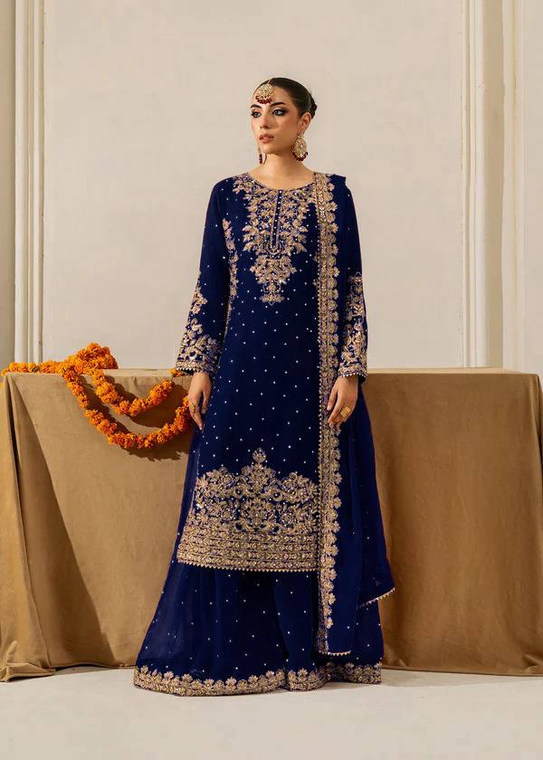 Captivating Green Georgette Sequence Work Palazzo Suit