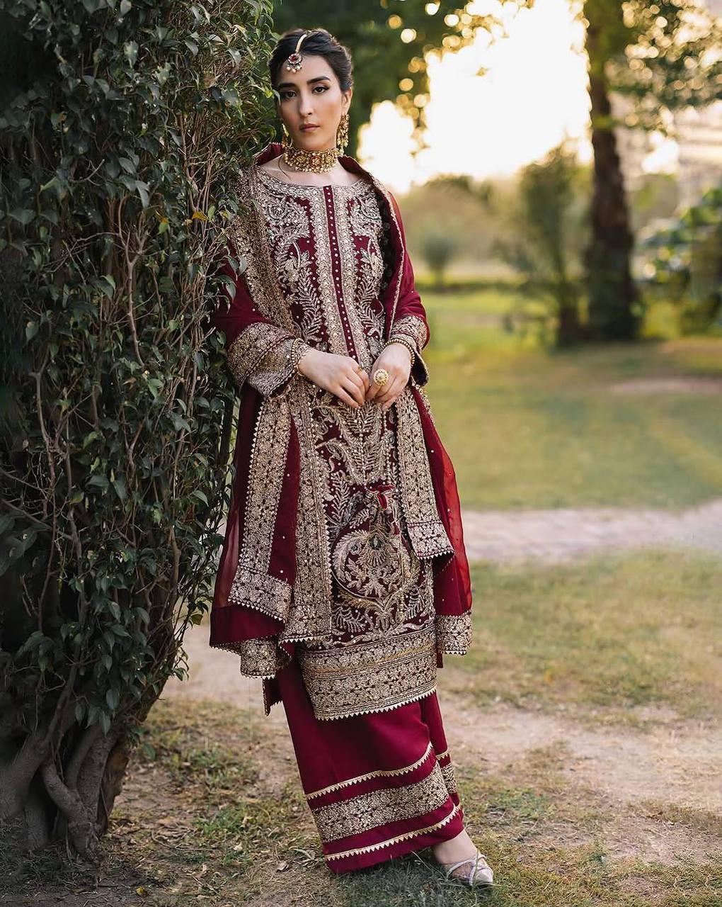 Stylish Red Color Georgette Sequence Work Straight Salwar Suit