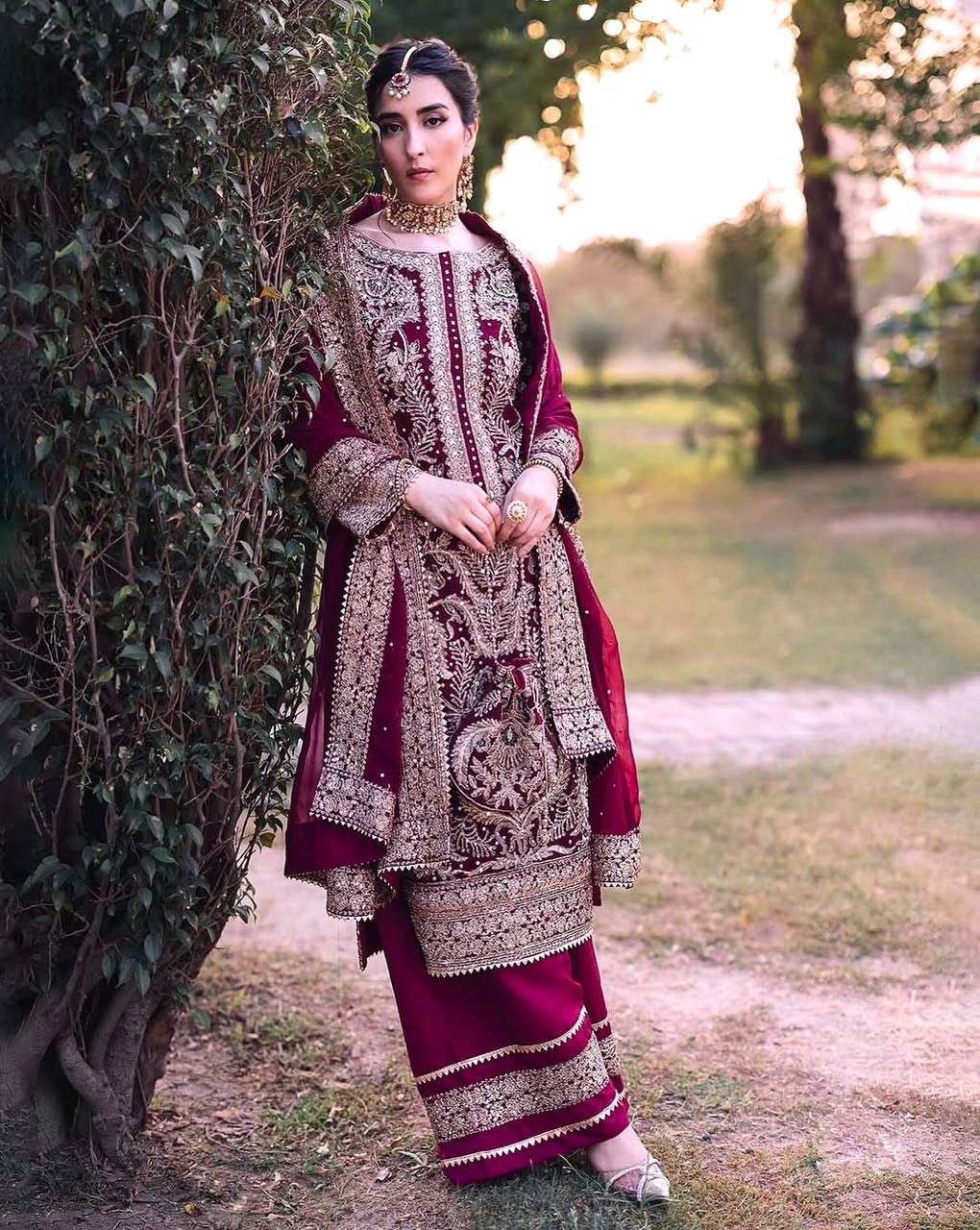 Stylish Rani Pink Georgette Sequence Work Straight Salwar Suit