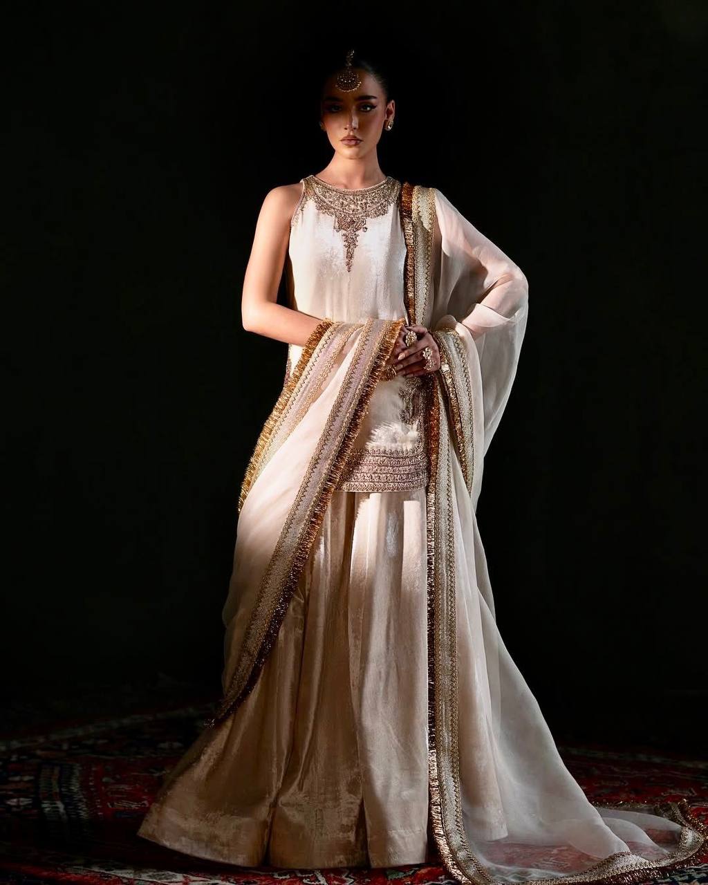 Stylish Maroon Velvet with Embroidery Work Palazzo Suit