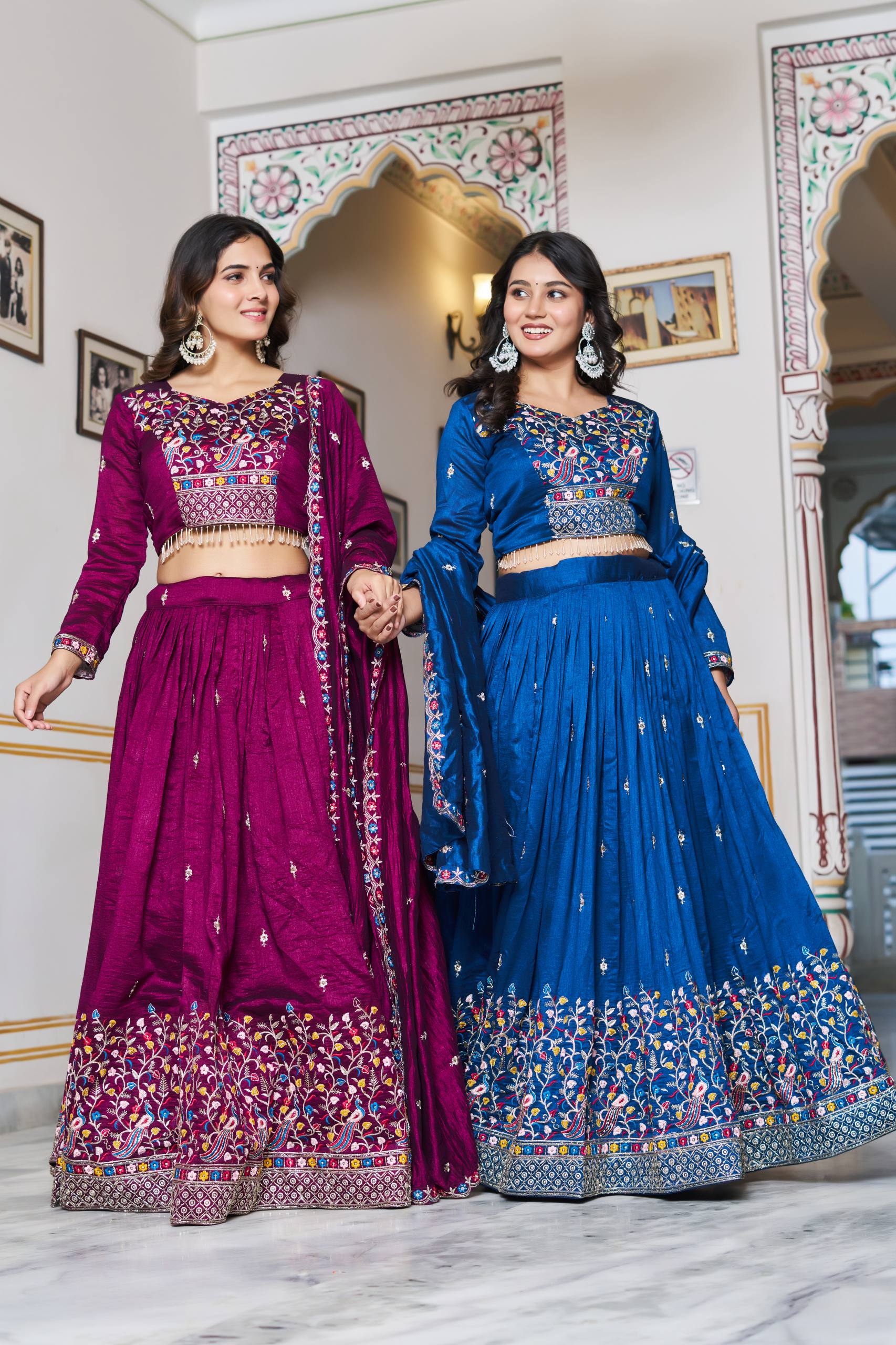 Lovely Bule Silk Embroidery Lehenga Choli