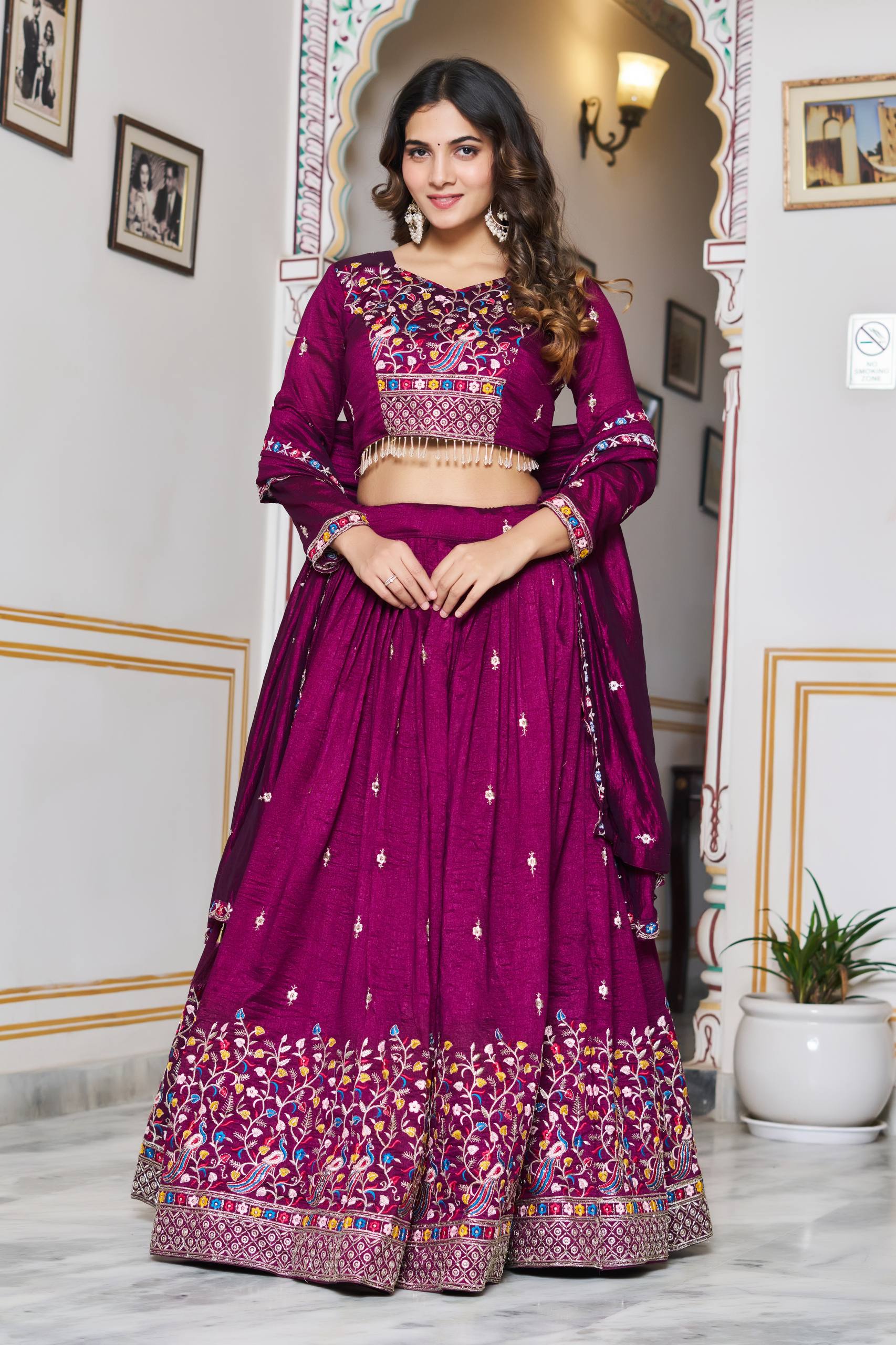 Lovely Bule Silk Embroidery Lehenga Choli