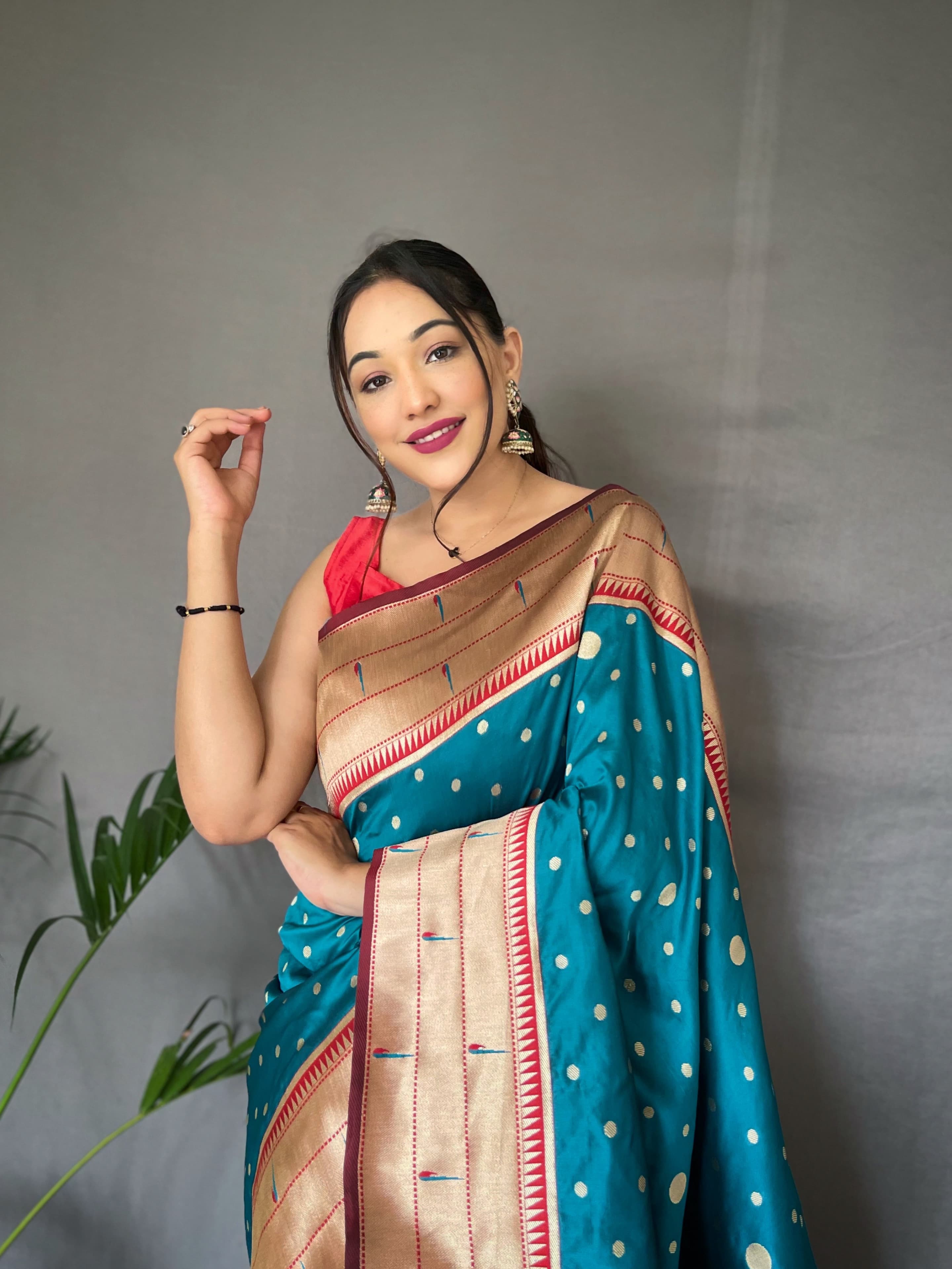 Festive Wear Teal Blue Rich Weaved Pallu Silk Saree