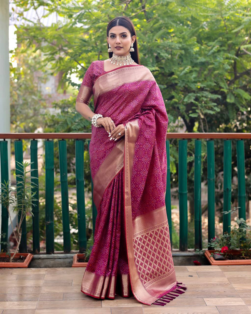 Grape Wine Colour, Wedding Silk Saree. – Pulimoottil Online