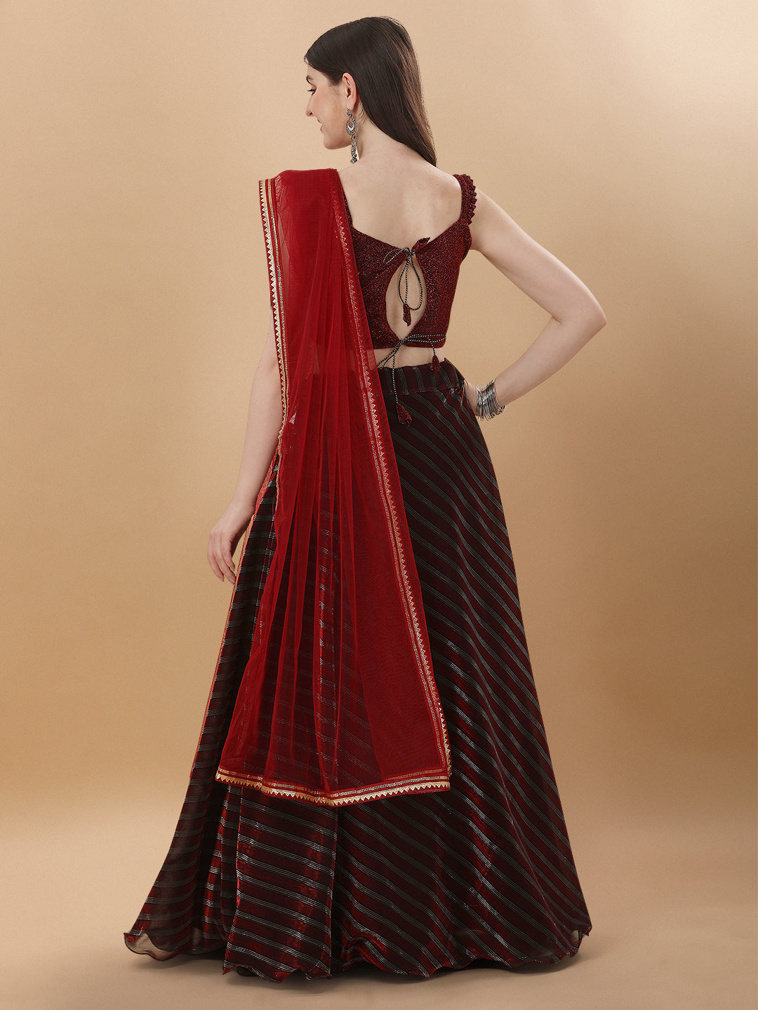Trendy Imported Fabric Red Color Lehenga Choli