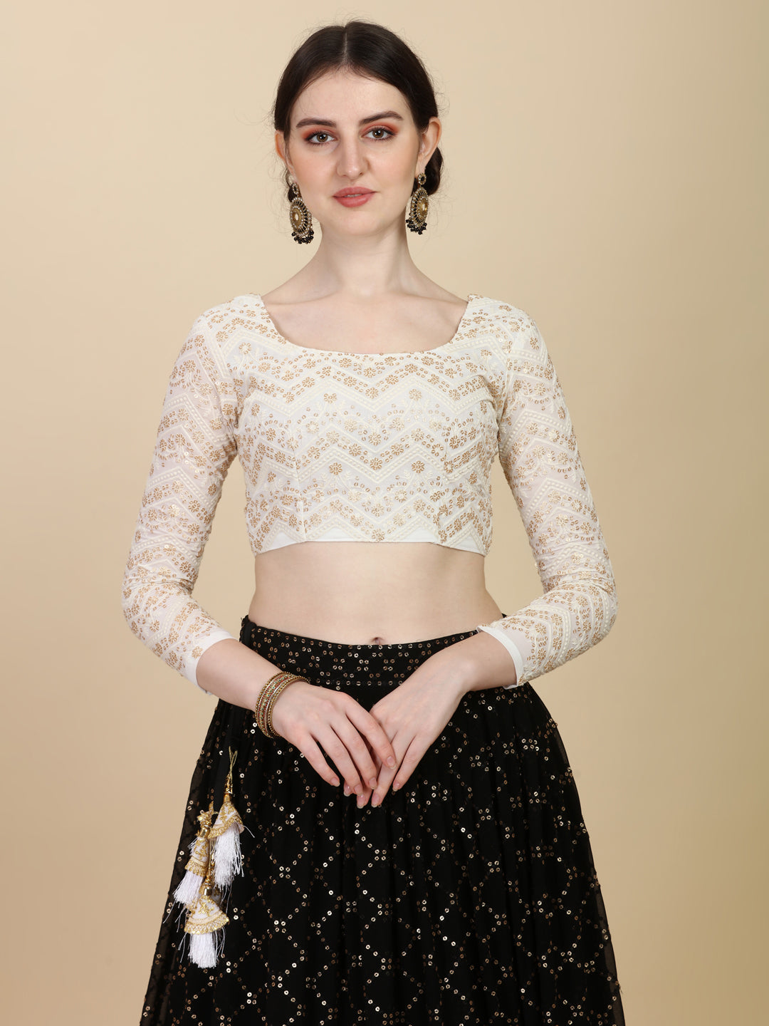 Glorious Black Color Sequence Embroidered Work Lehenga Choli