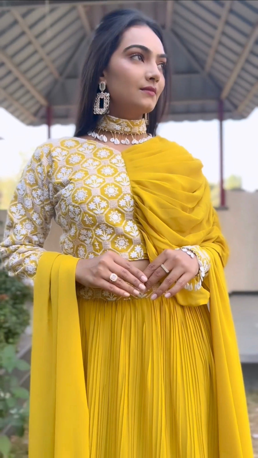 Yellow Color Lehenga With Fancy Readymade Blouse