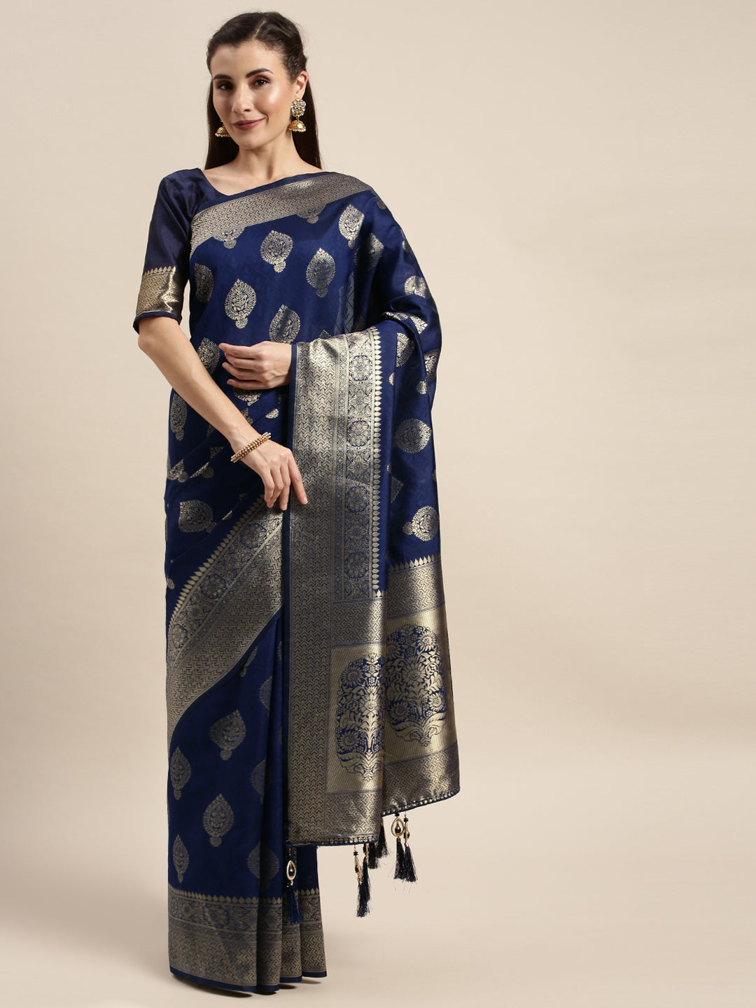 Designer Blue Color Banarasi Silk Saree