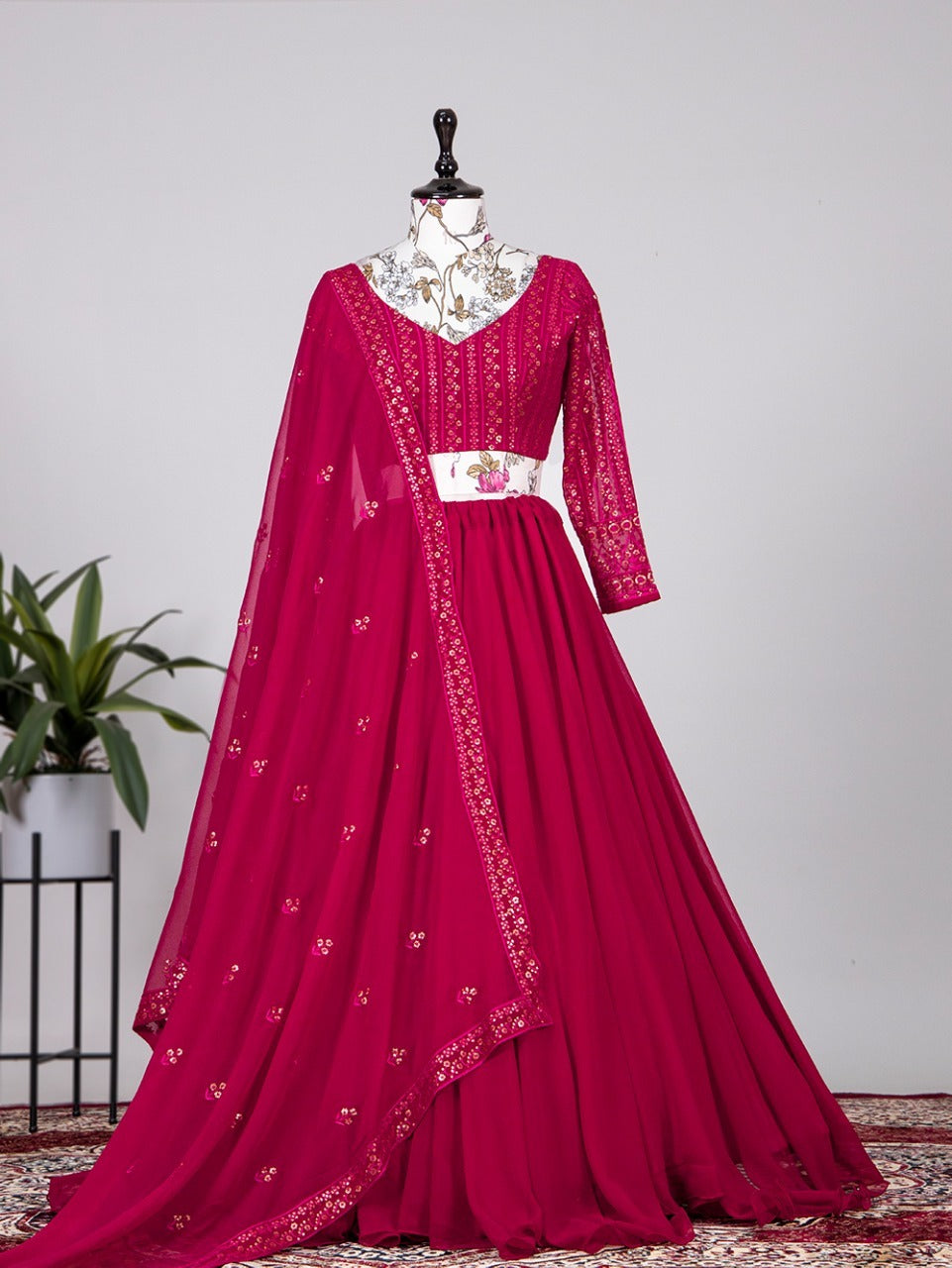 Party Wear Pink Color Sequence Work Lehenga Choli