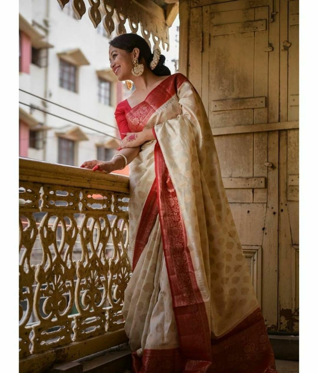 Buy online Women's Banarasi Saree With Blouse from ethnic wear for Women by  House Of Begum for ₹6279 at 36% off | 2024 Limeroad.com