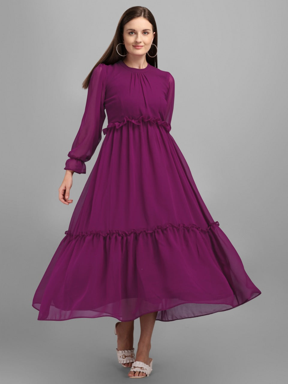 Beautiful Purple Color Dreamy Flowy Dress