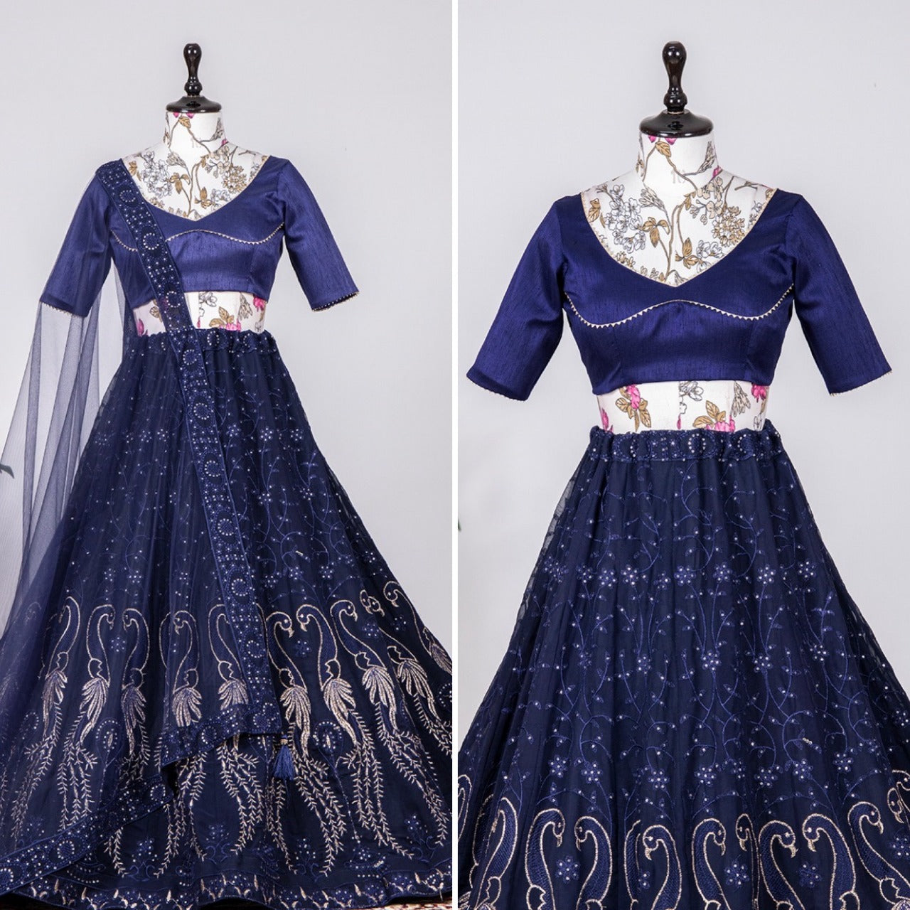 Wedding Collection Blue Color Sequin Embroidery Work Lehenga Choli