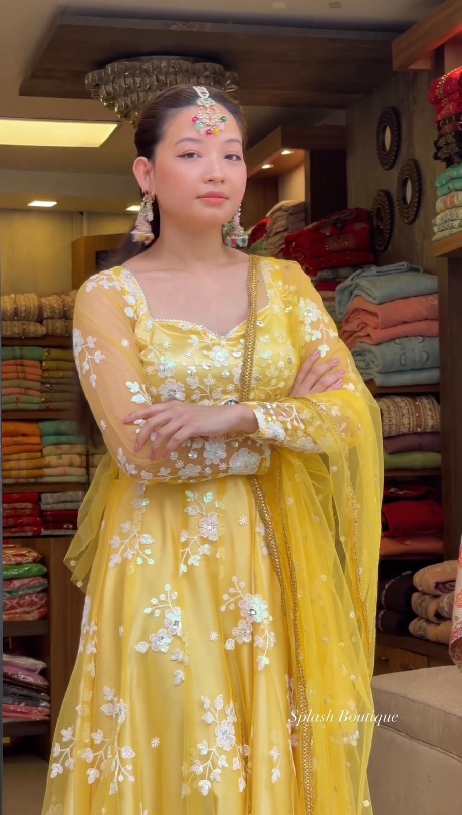 Gorgeous Sequin Work Yellow Color Lehenga Choli
