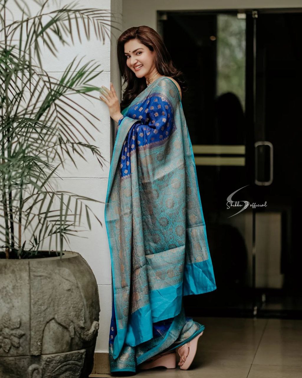 Celebration Style Blue Color Rich Pallu Saree