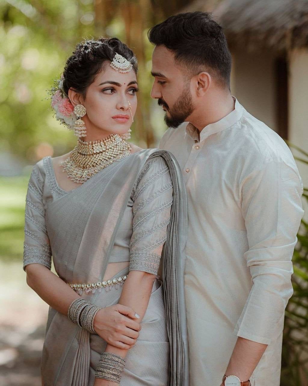 An Intimate Engagement Ceremony Planned Completely Online! | South indian  bride, Indian bride, Engagement ceremony